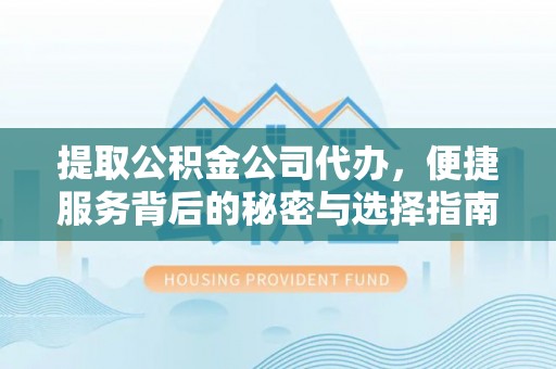 凌云提取公积金公司代办，便捷服务背后的秘密与选择指南