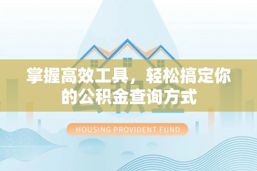 凌云掌握高效工具，轻松搞定你的公积金查询方式