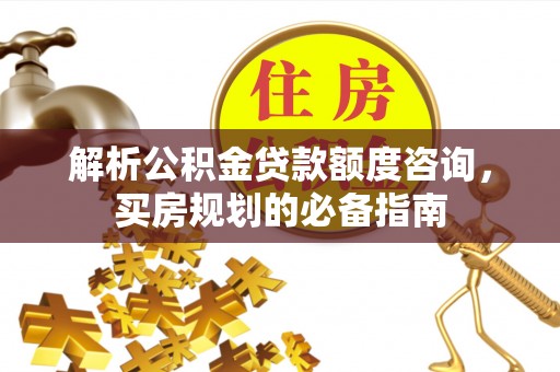 凌云解析公积金贷款额度咨询，买房规划的必备指南