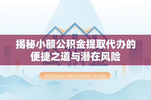 凌云揭秘小额公积金提取代办的便捷之道与潜在风险