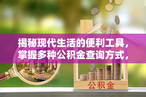 凌云揭秘现代生活的便利工具，掌握多种公积金查询方式，让财富管理更轻松
