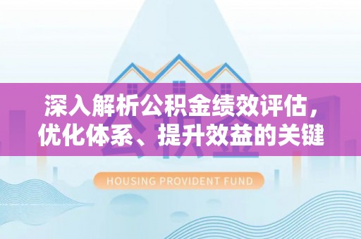 凌云深入解析公积金绩效评估，优化体系、提升效益的关键路径