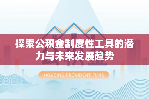 凌云探索公积金制度性工具的潜力与未来发展趋势
